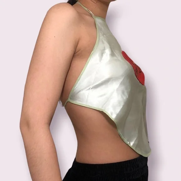 Y2K Silky Halter Top - Picture 2 of 3